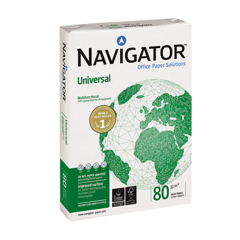 Biroja papīrs Navigator Universal, A4, 80g/m2, 500 loksnes, A klase