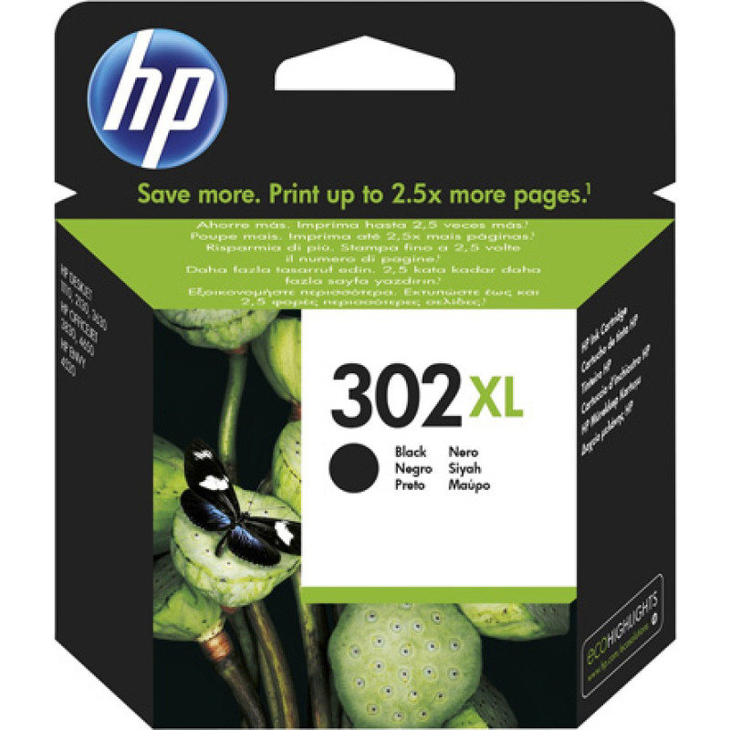 Hewlett-Packard Ink Cartridge HP No.302XL (F6U68AE) BK 480p. OEM