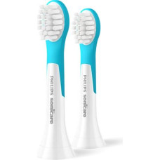 Sonicare for Kids Mini zobu birstes uzgalis, 2 gab,3+, Balta/ciāna - HX6032/90