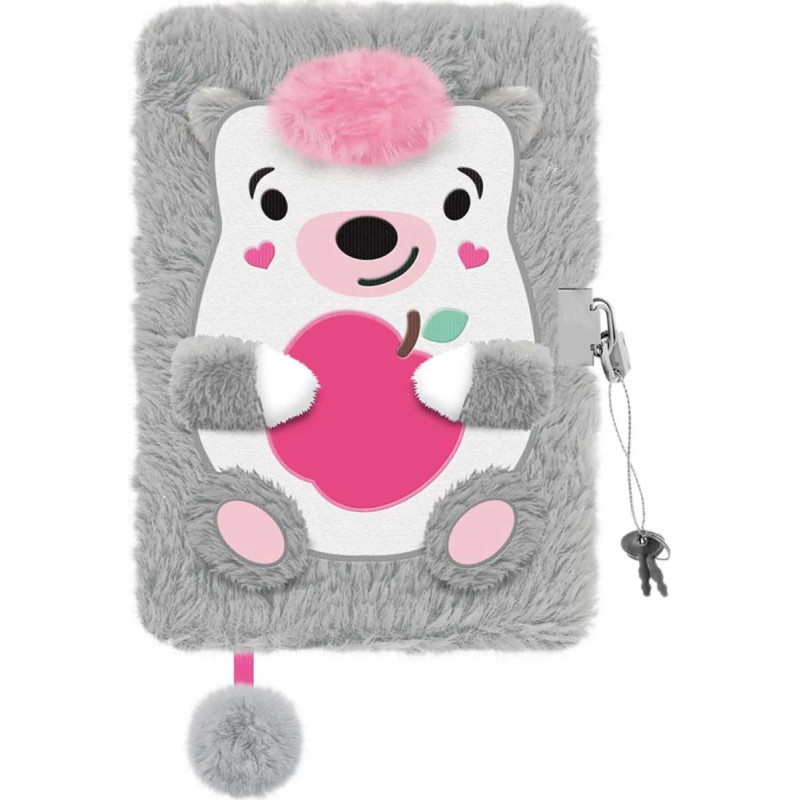 Bambino My Little Friend Hedgehog Hairy Diary with padlock A5 96K 8982