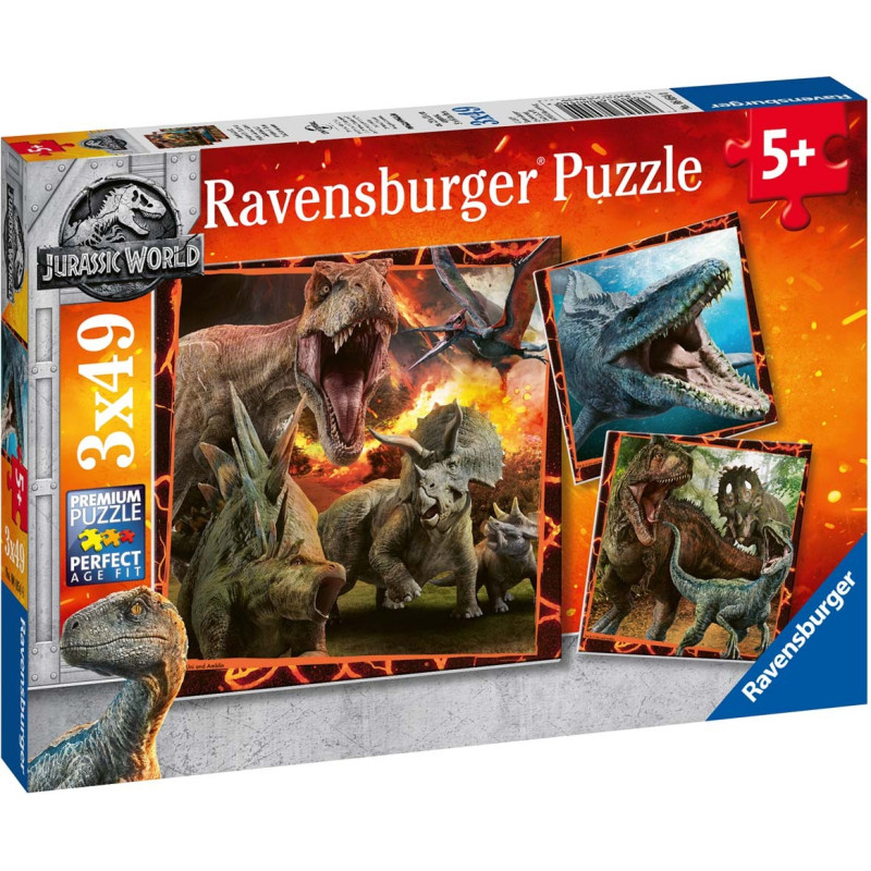 Ravensburger Puzzle Jurrasic Wld: Fallen Kingdom 3x49 Pc Pzl 8054