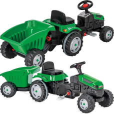 Pilsan Traktor na Pedały z Przyczepką Jeździk z Kierownicą Zielony 07316