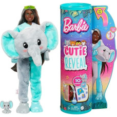 Mattel Barbie Cutie Reveal Fashion Doll Jungle Series Elephant Plush Costume HKP98