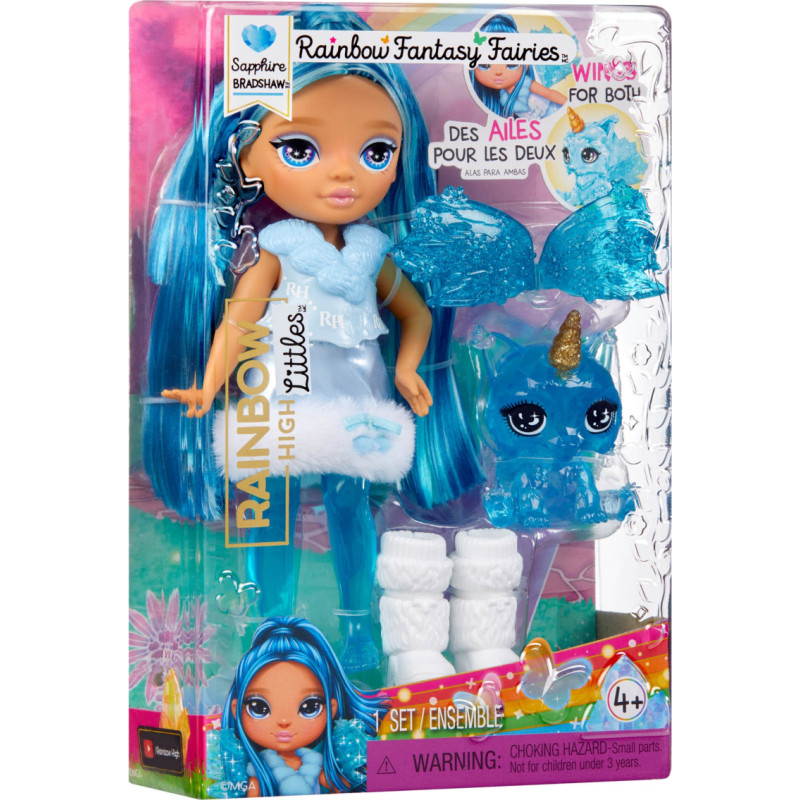 Rainbow High 543428-EUC Rainbow High Littles Rainbow Fantasy Fairies Doll- Sapphire (blue)