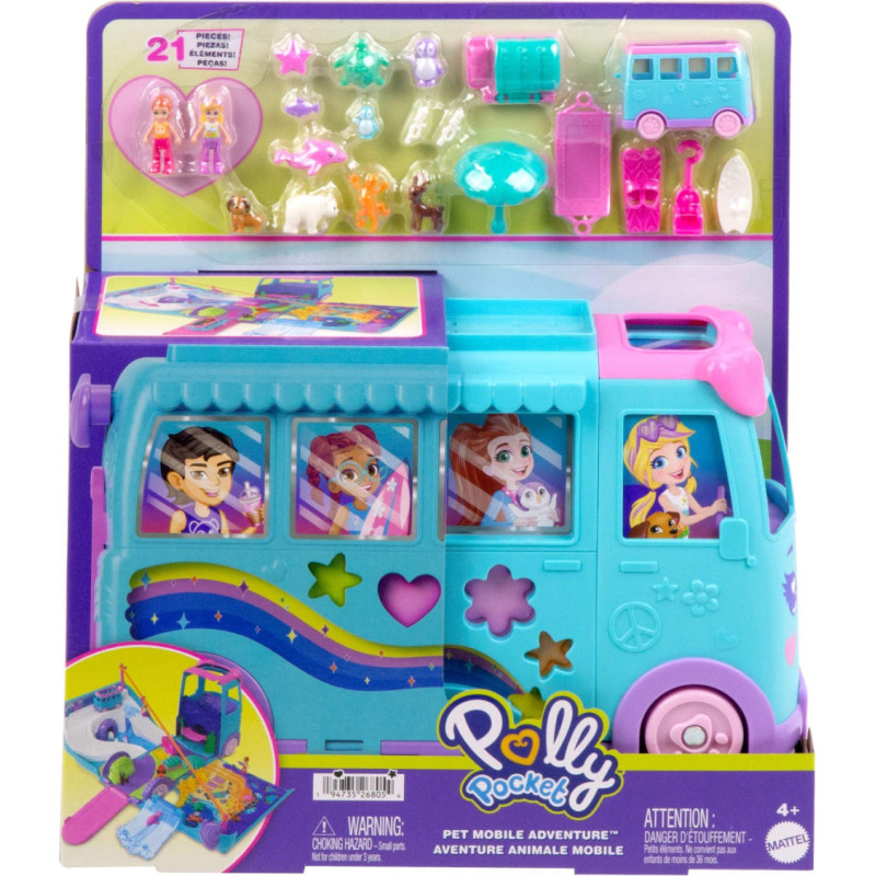 Mattel Polly Pocket Pet Mobile Adventure Playset JCC22