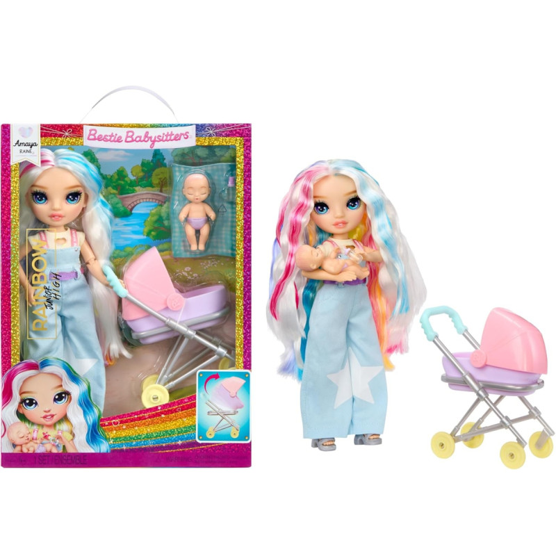 Rainbow High Jr High Bestie Babysitters Fashion Doll Amaya 248477-EUC