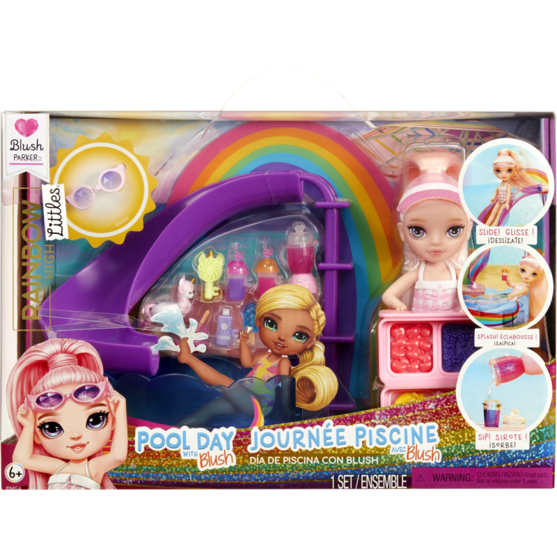 Rainbow High Little Pool Day with Blush Playset 522249-EUC