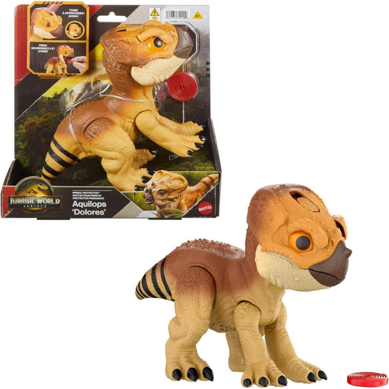 Mattel Jurassic World Rebirth Primal Protector Aquilops Electronic Dinosaur JGC01